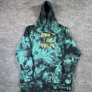 Relentless Betrayal GBRS Burn The Ships Hoodie Men's Large Tie Die Pirate Skull